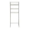 Over the Toilet Steel 3-Shelf Storage Shelf Unit, Satin Nickel Finish for Adults