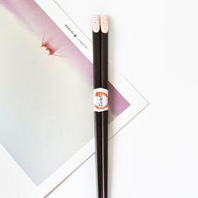 Flower Patterned Wooden Polka Dot Chopsticks (Option: Pink Cherry Blossom)